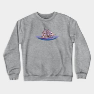 Sailing Ship Purple Crewneck Sweatshirt